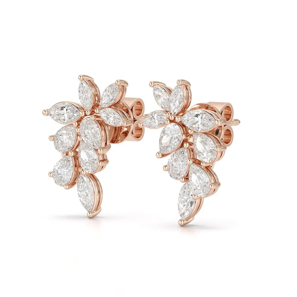 2.05 CT Pear and Marquise Cut Diamond Drop Earring Jama Jewels