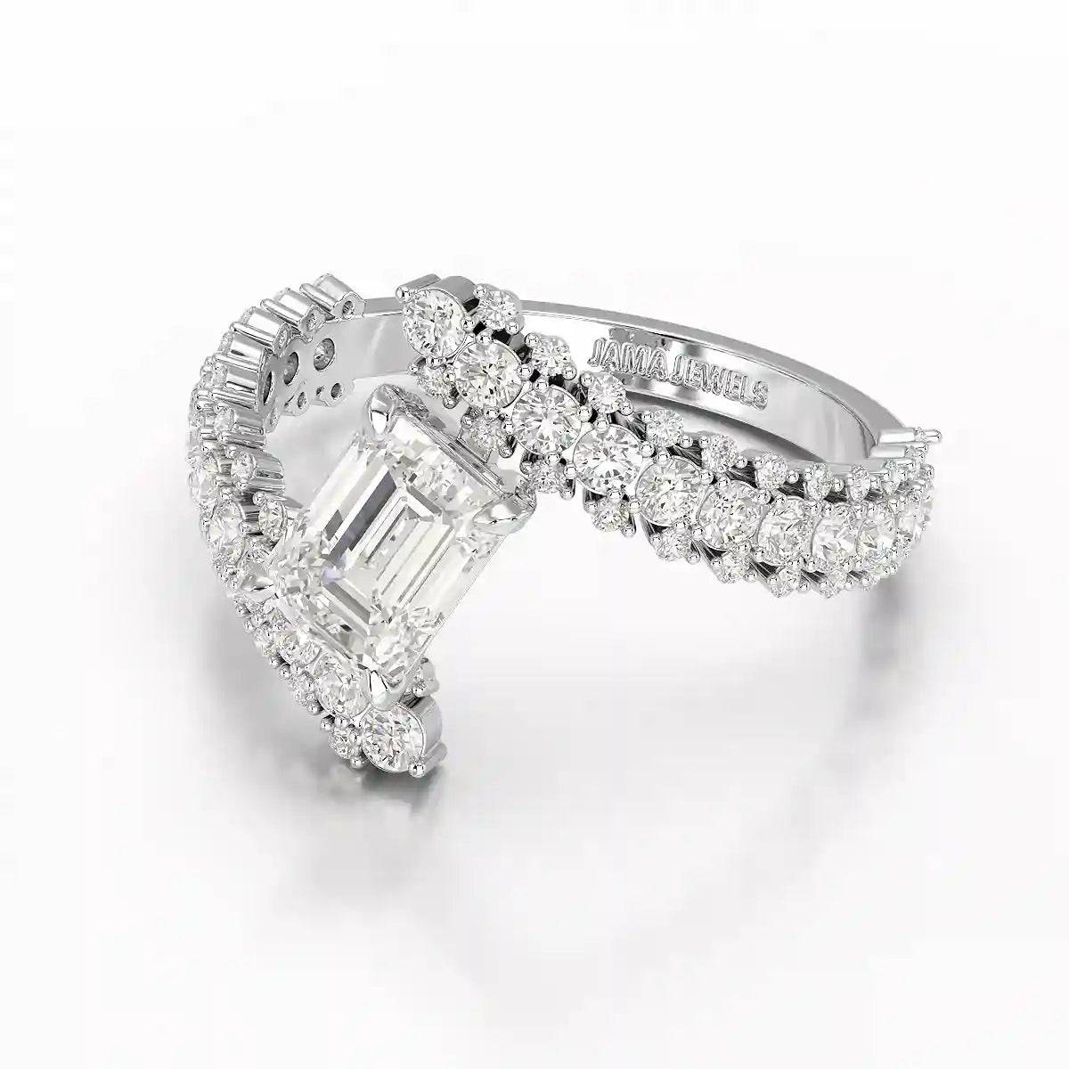 1.77 CT Emerald Cut Lab Diamond Ring