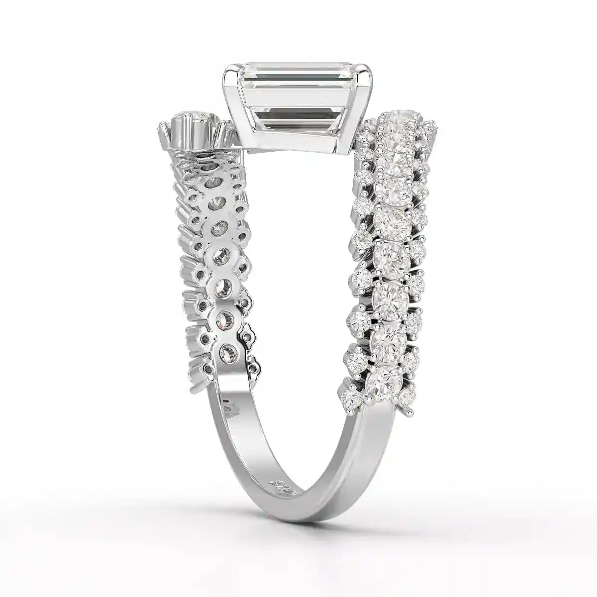 1.77 CT Emerald Cut Lab Diamond Ring