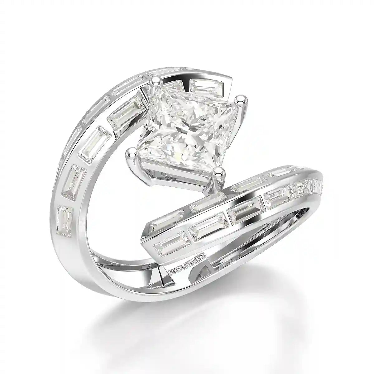 3.08 CT Princess Cut Lab Diamond Ring