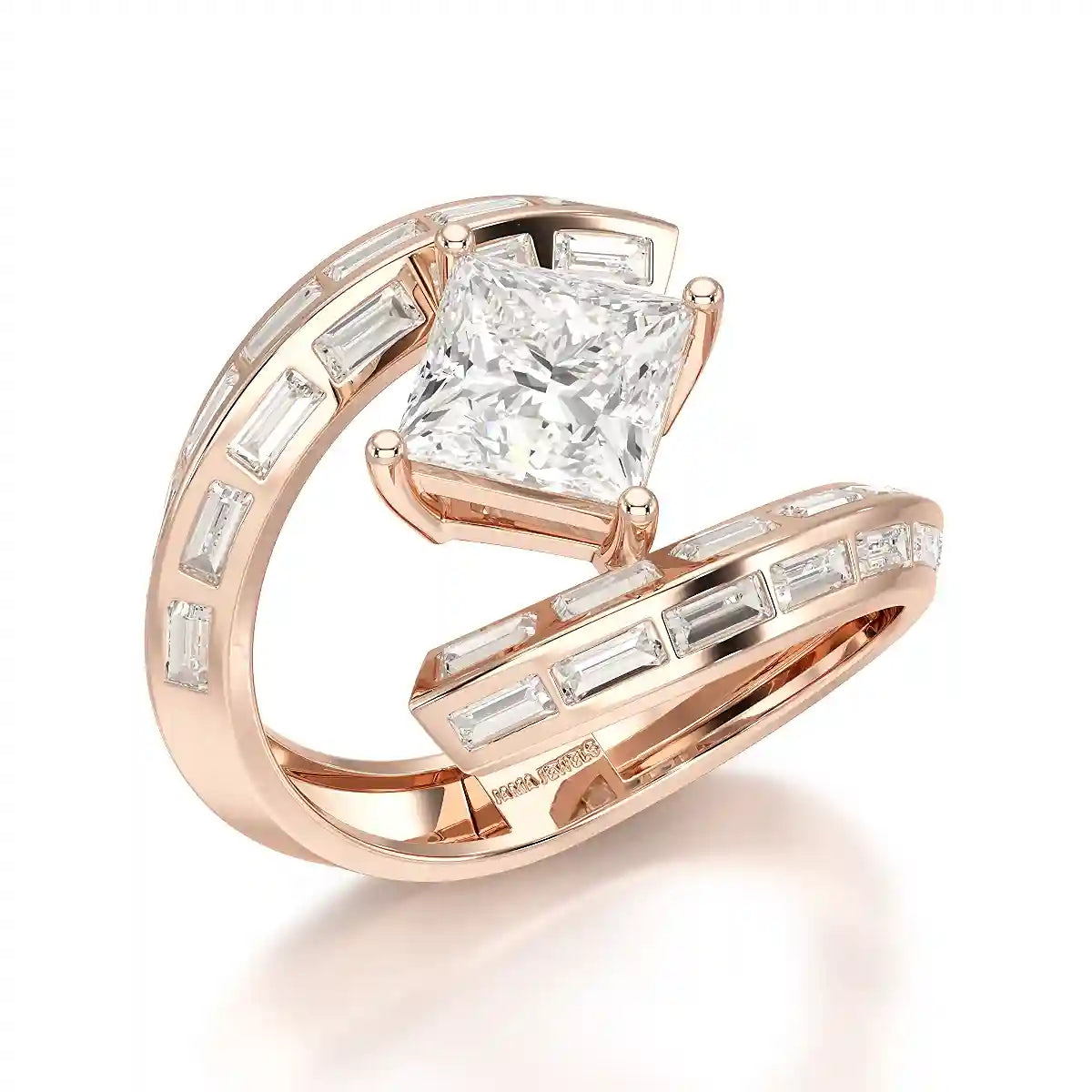 3.08 CT Princess Cut Lab Diamond Ring