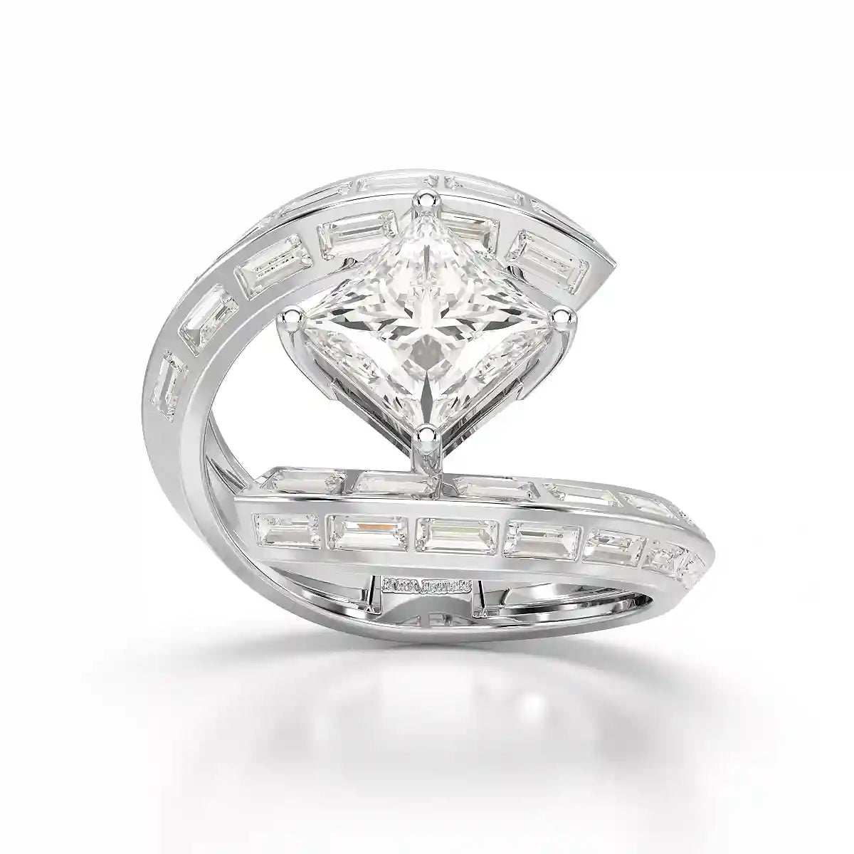 3.08 CT Princess Cut Lab Diamond Ring