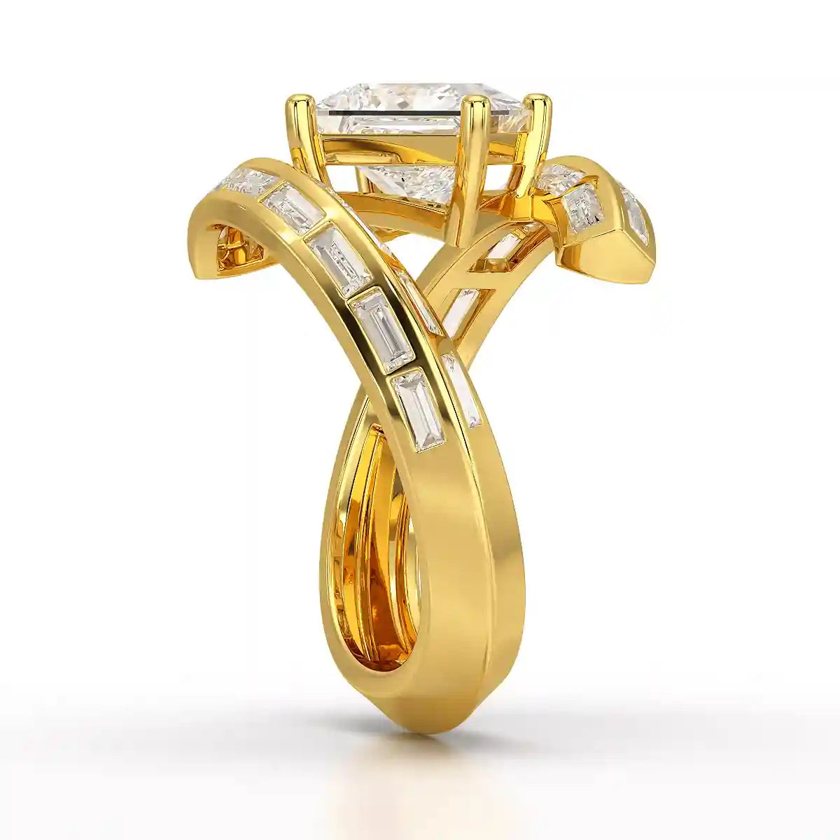 3.08 CT Princess Cut Lab Diamond Ring