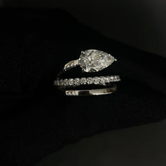 1.8 CT Pear Cut Lab Diamond Ring (Ready for Delivery)