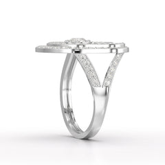 5.63 CT Crescent Moon and Star Shape Lab Diamond Ring