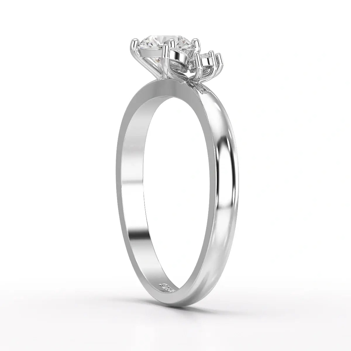 0.65 CT Marquise & Round Cut Lab Diamond Cluster Ring