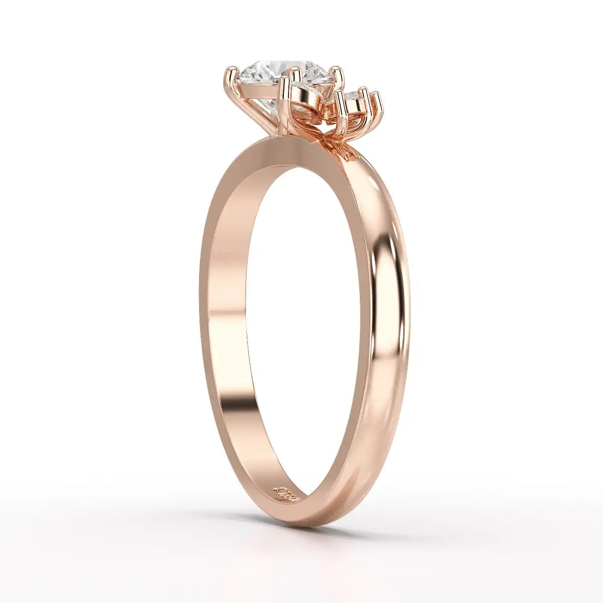 0.65 CT Marquise & Round Cut Lab Diamond Cluster Ring