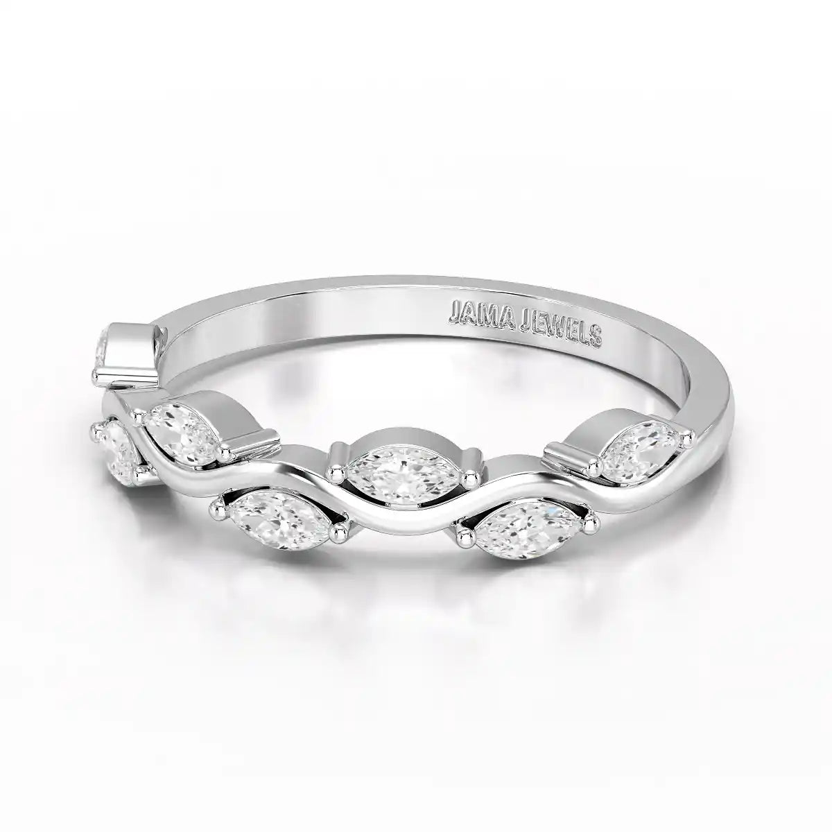 0.35 CT Twisted Ring with Marquise Cut Lab Diamonds