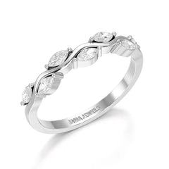 0.35 CT Twisted Ring with Marquise Cut Lab Diamonds