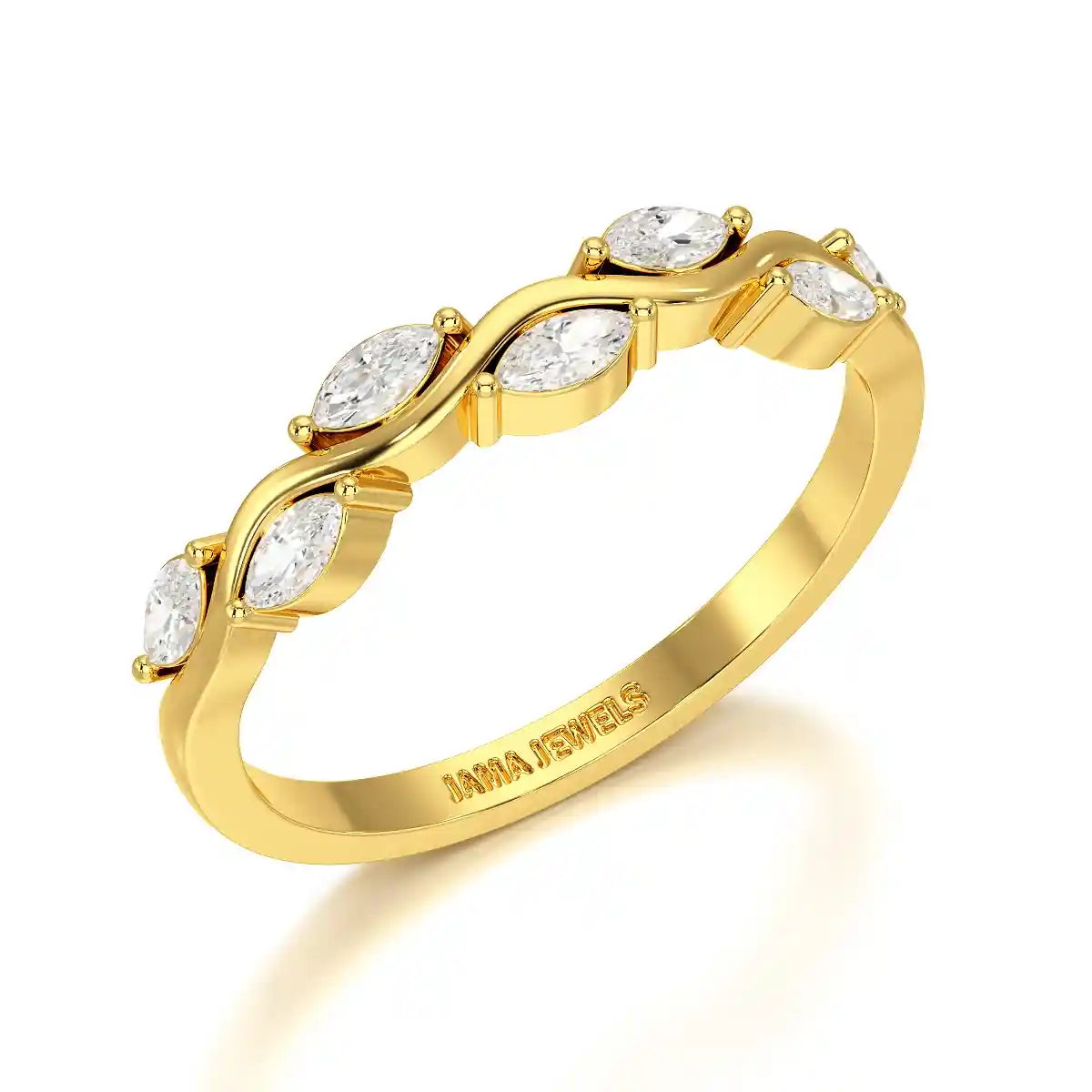 0.35 CT Twisted Ring with Marquise Cut Lab Diamonds