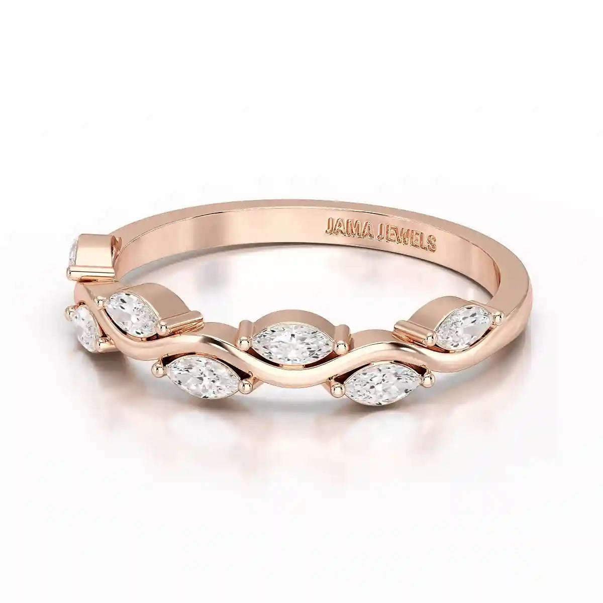 0.35 CT Twisted Ring with Marquise Cut Lab Diamonds