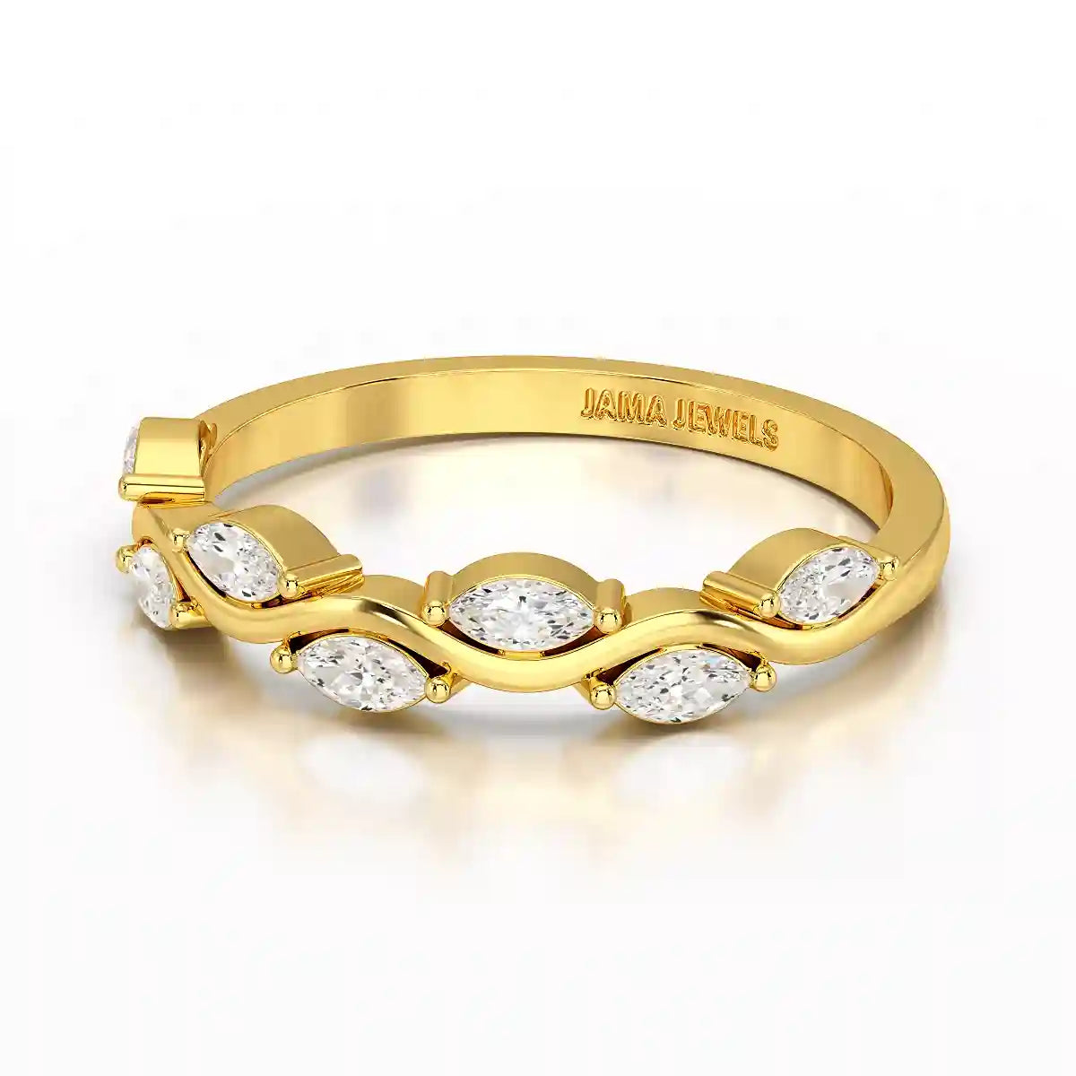 0.35 CT Twisted Ring with Marquise Cut Lab Diamonds