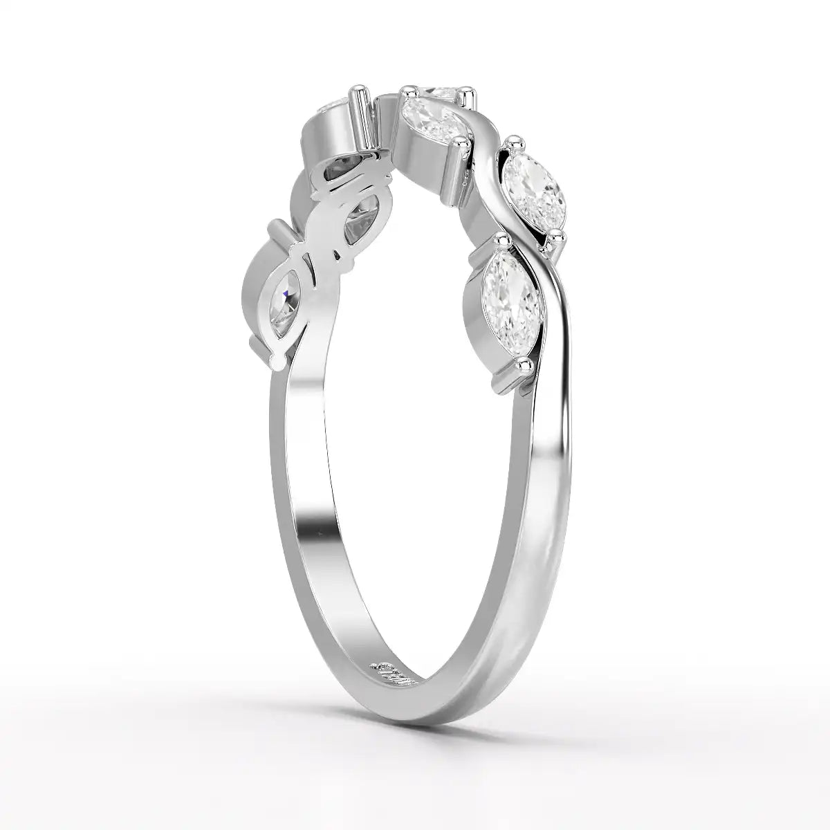 0.35 CT Twisted Ring with Marquise Cut Lab Diamonds