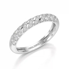 0.20 CT Half Eternity Ring with Round Cut Lab Diamonds