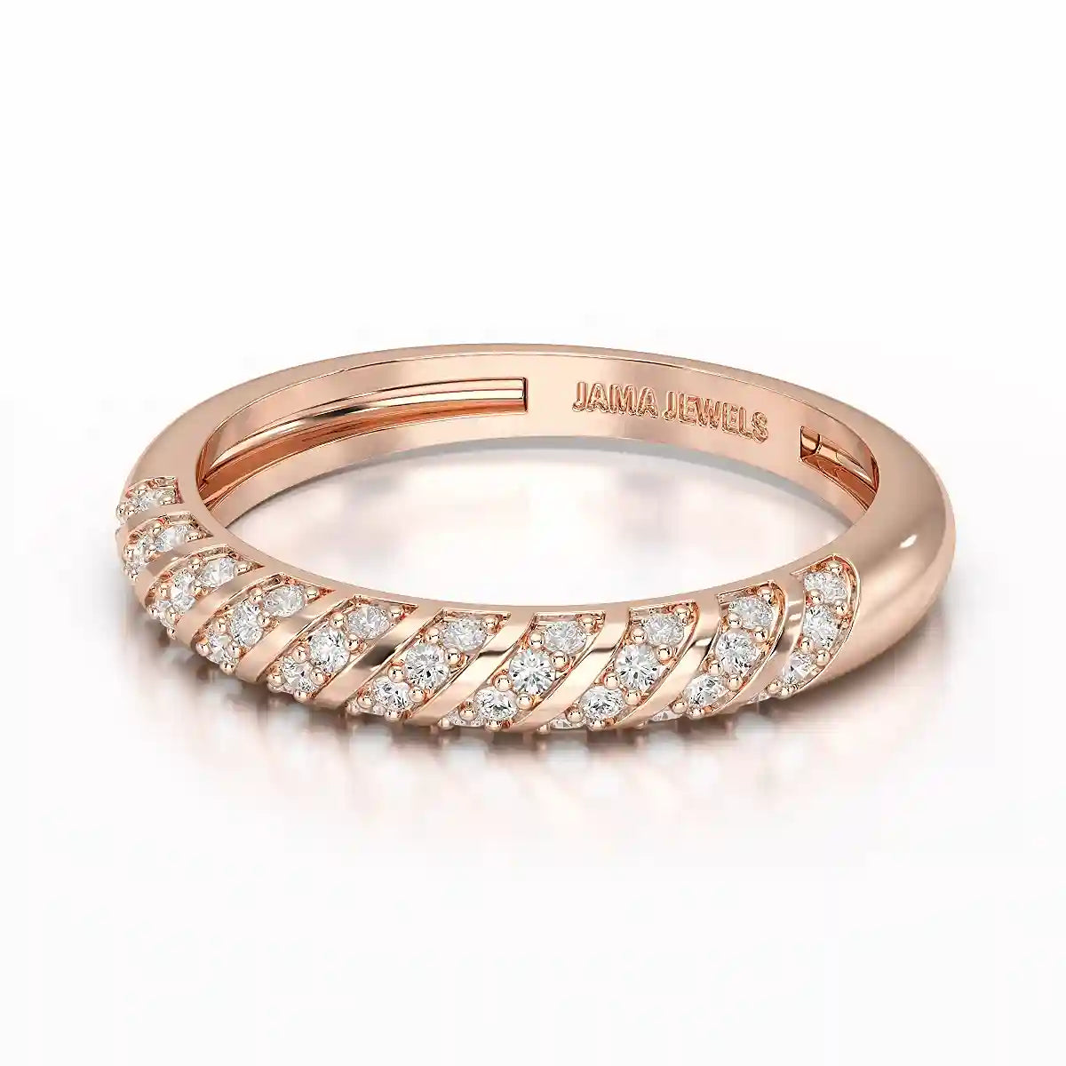 0.20 CT Half Eternity Ring with Round Cut Lab Diamonds