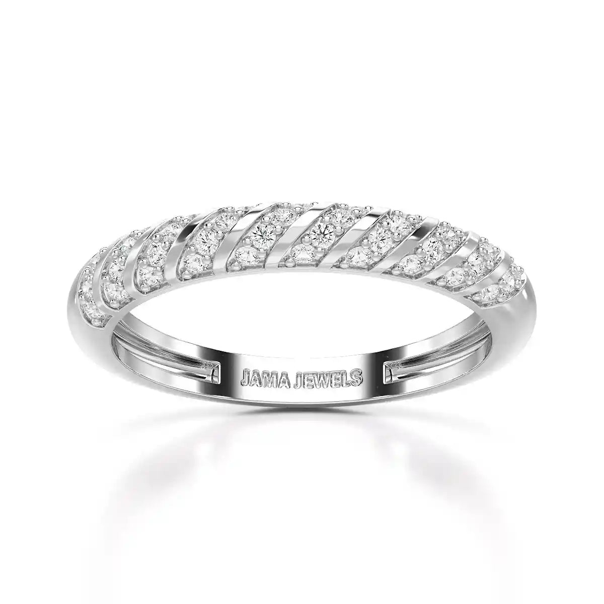 0.20 CT Half Eternity Ring with Round Cut Lab Diamonds