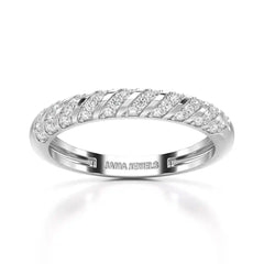 0.20 CT Half Eternity Ring with Round Cut Lab Diamonds