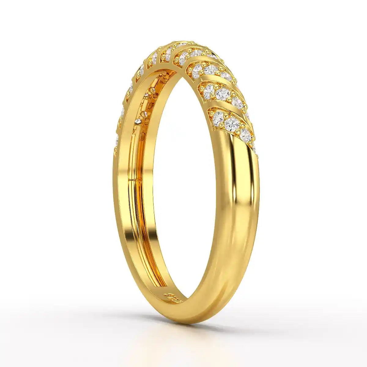 0.20 CT Half Eternity Ring with Round Cut Lab Diamonds