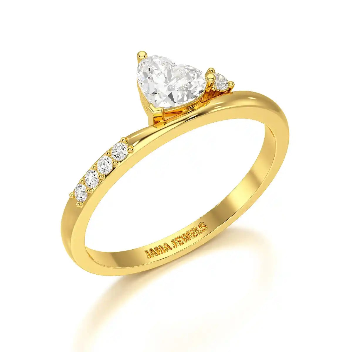 0.55 CT Stacked Heart & Round Cut Lab Diamonds Ring