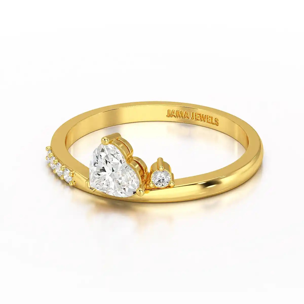 0.55 CT Stacked Heart & Round Cut Lab Diamonds Ring