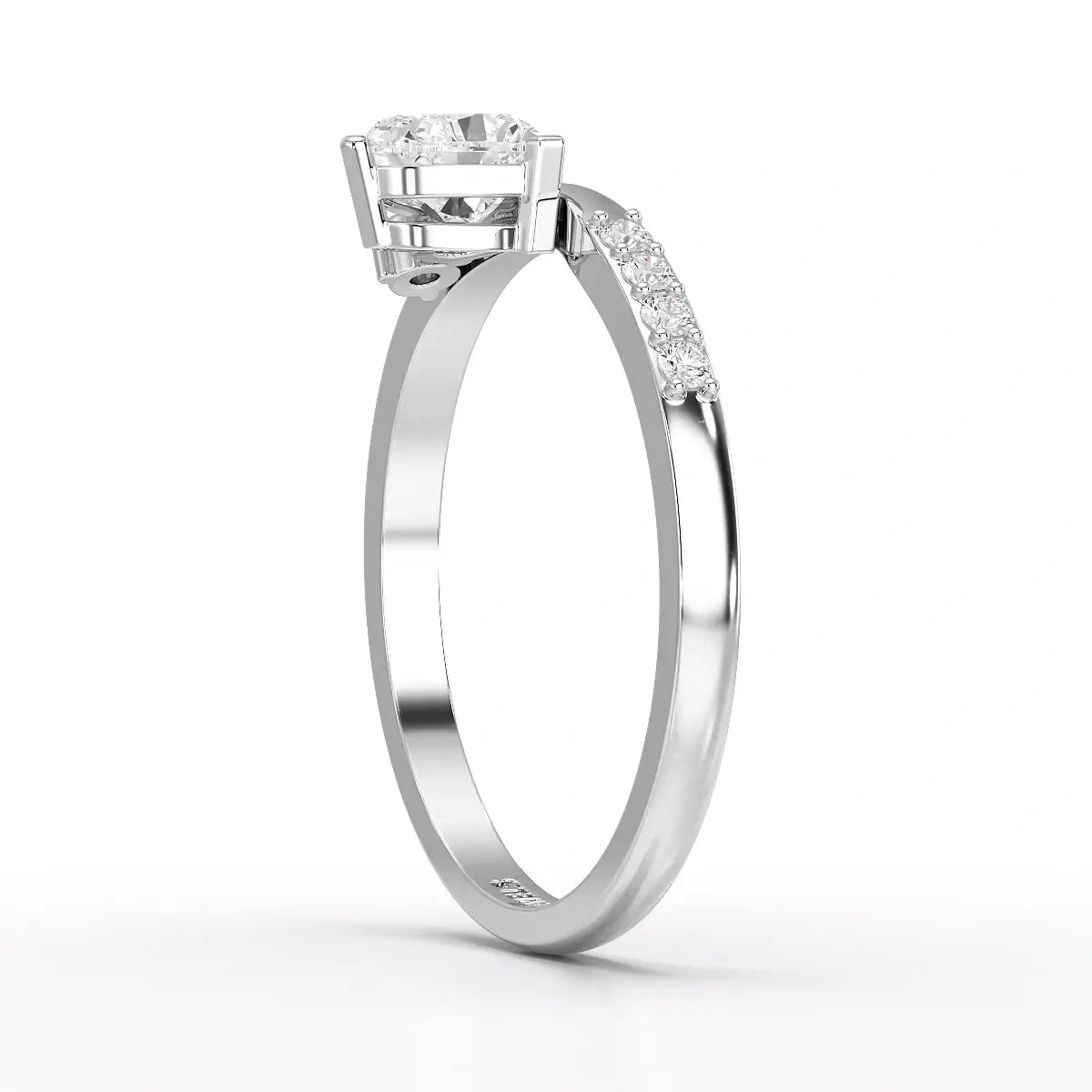 0.55 CT Stacked Heart & Round Cut Lab Diamonds Ring