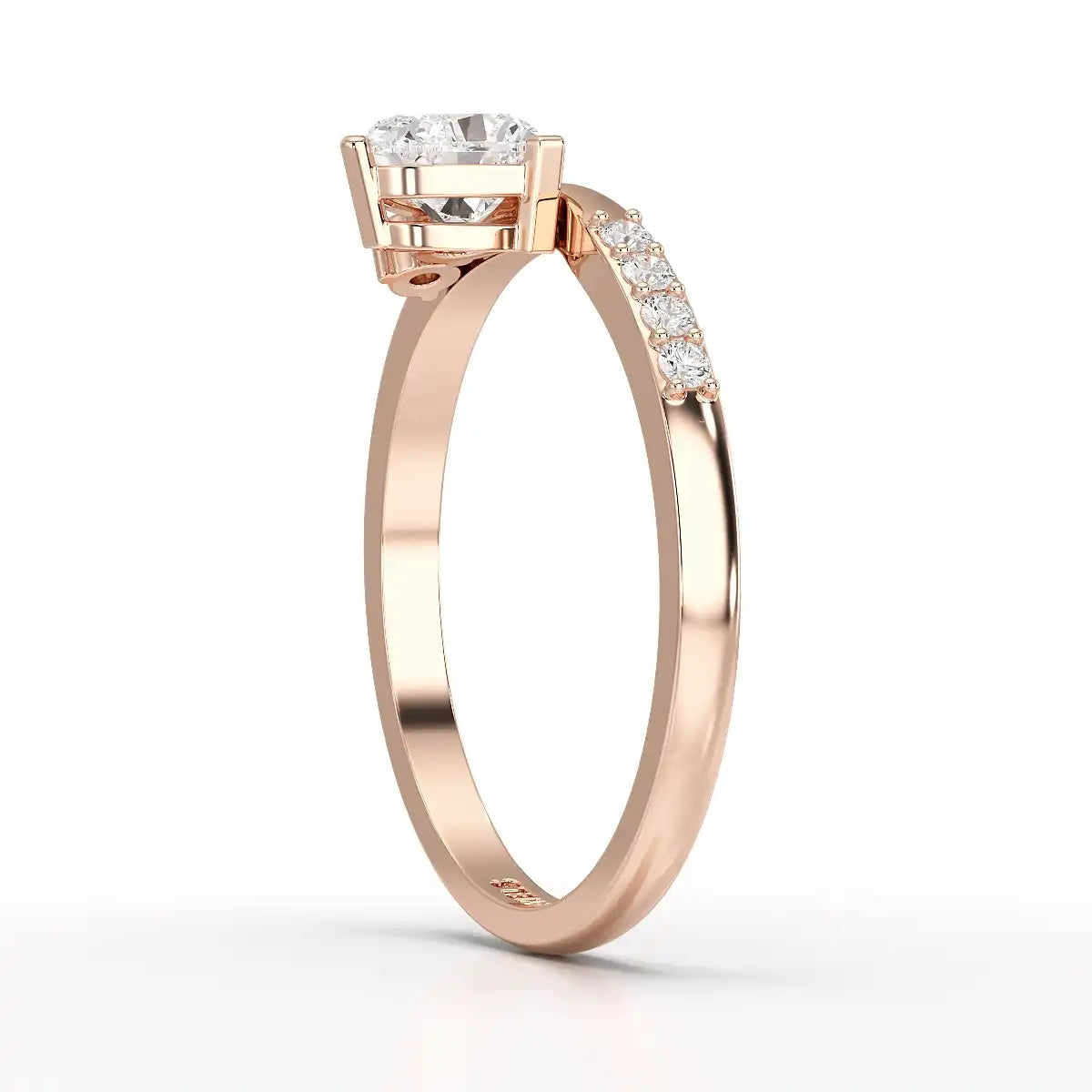 0.55 CT Stacked Heart & Round Cut Lab Diamonds Ring