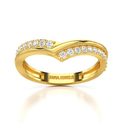 0.25 CT Pave Setting Round Cut Lab Diamond Ring