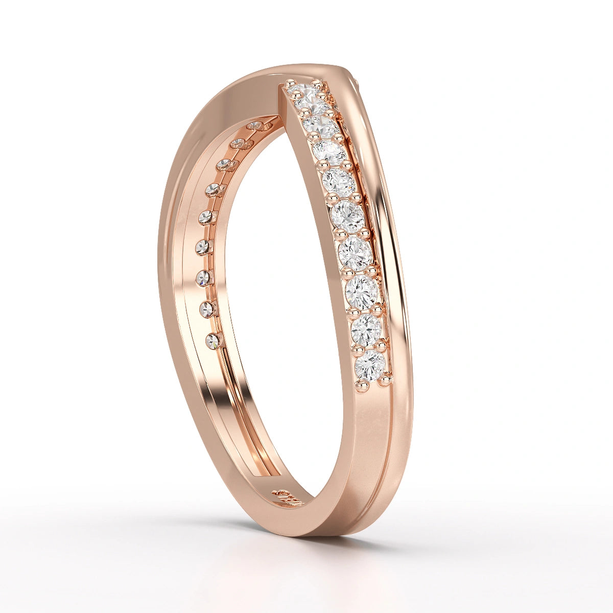 0.25 CT Pave Setting Round Cut Lab Diamond Ring