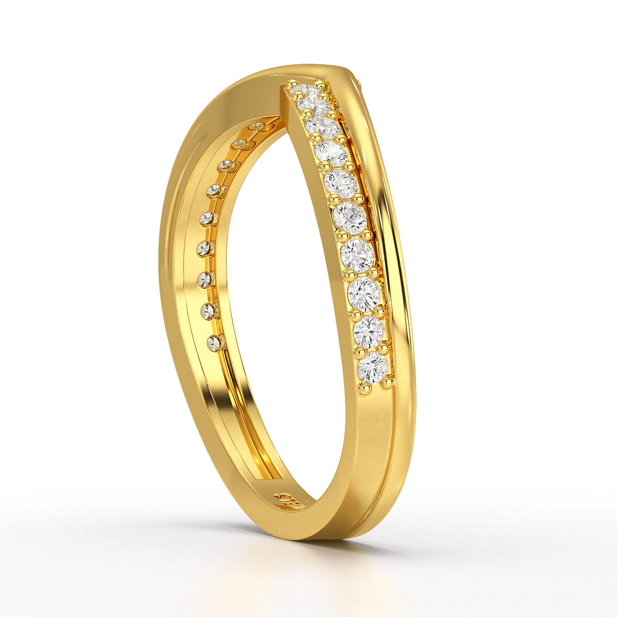 0.25 CT Pave Setting Round Cut Lab Diamond Ring