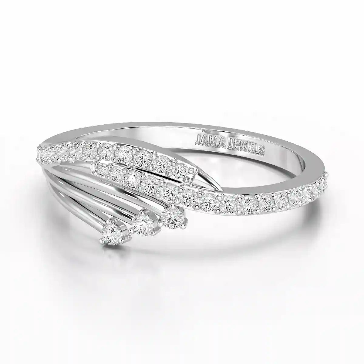 0.30 CT Round Cut Lab Diamond Bypass Ring