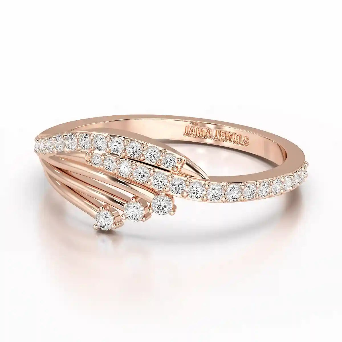 0.30 CT Round Cut Lab Diamond Bypass Ring