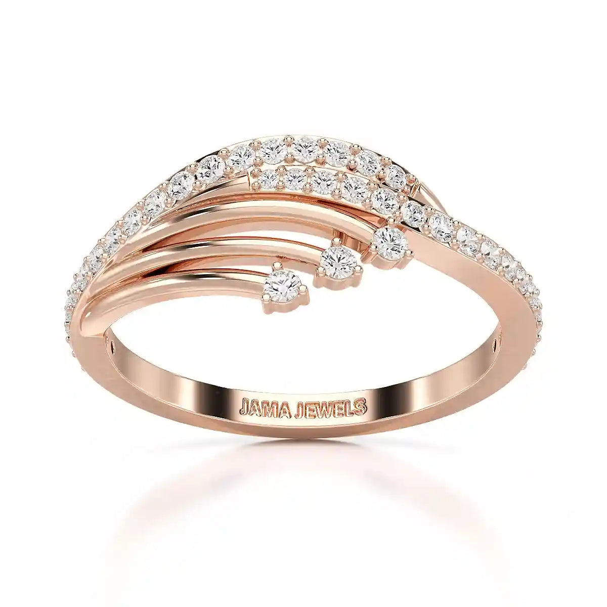 0.30 CT Round Cut Lab Diamond Bypass Ring