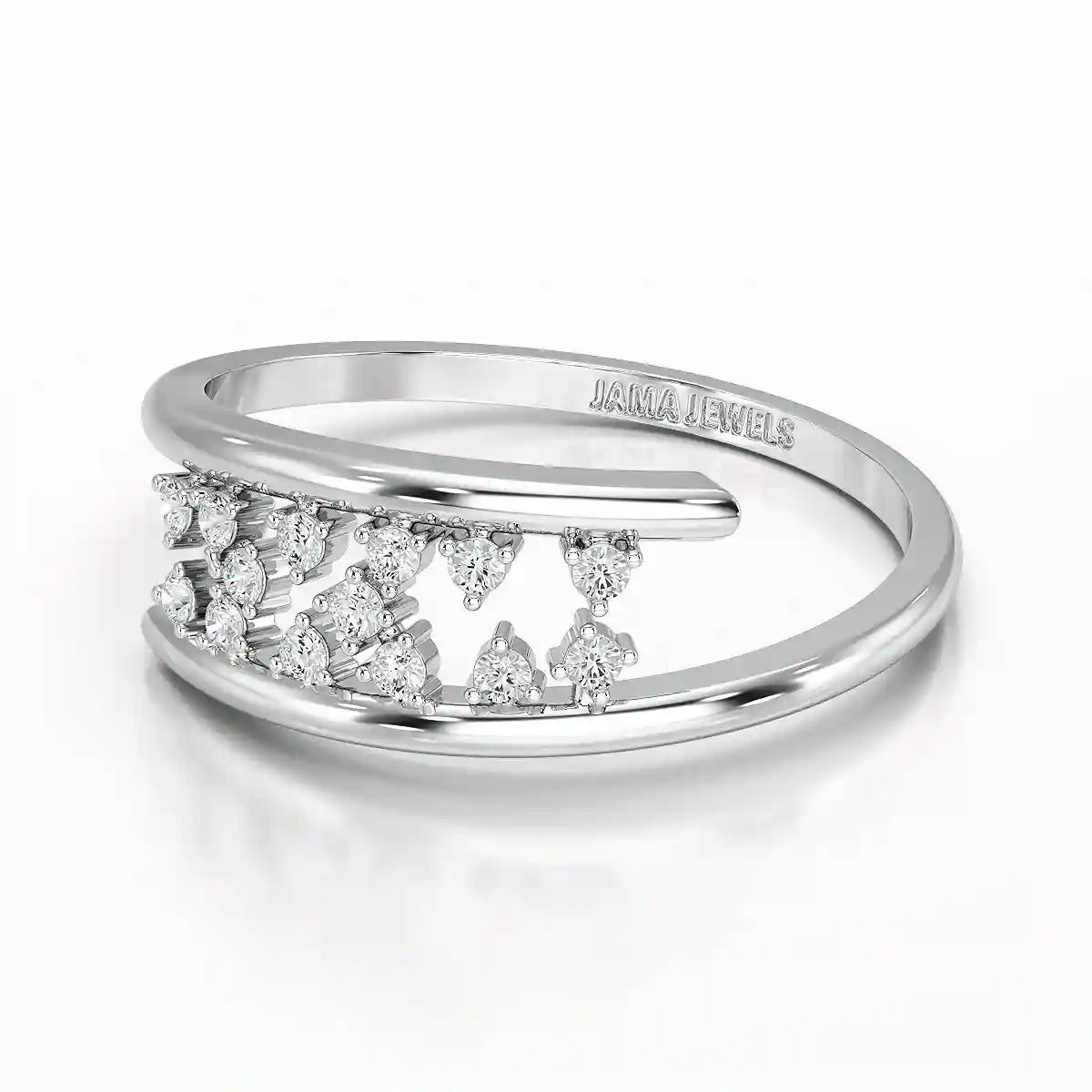 0.10 CT Pipe Pave Lab Diamond Ring with Round Diamonds