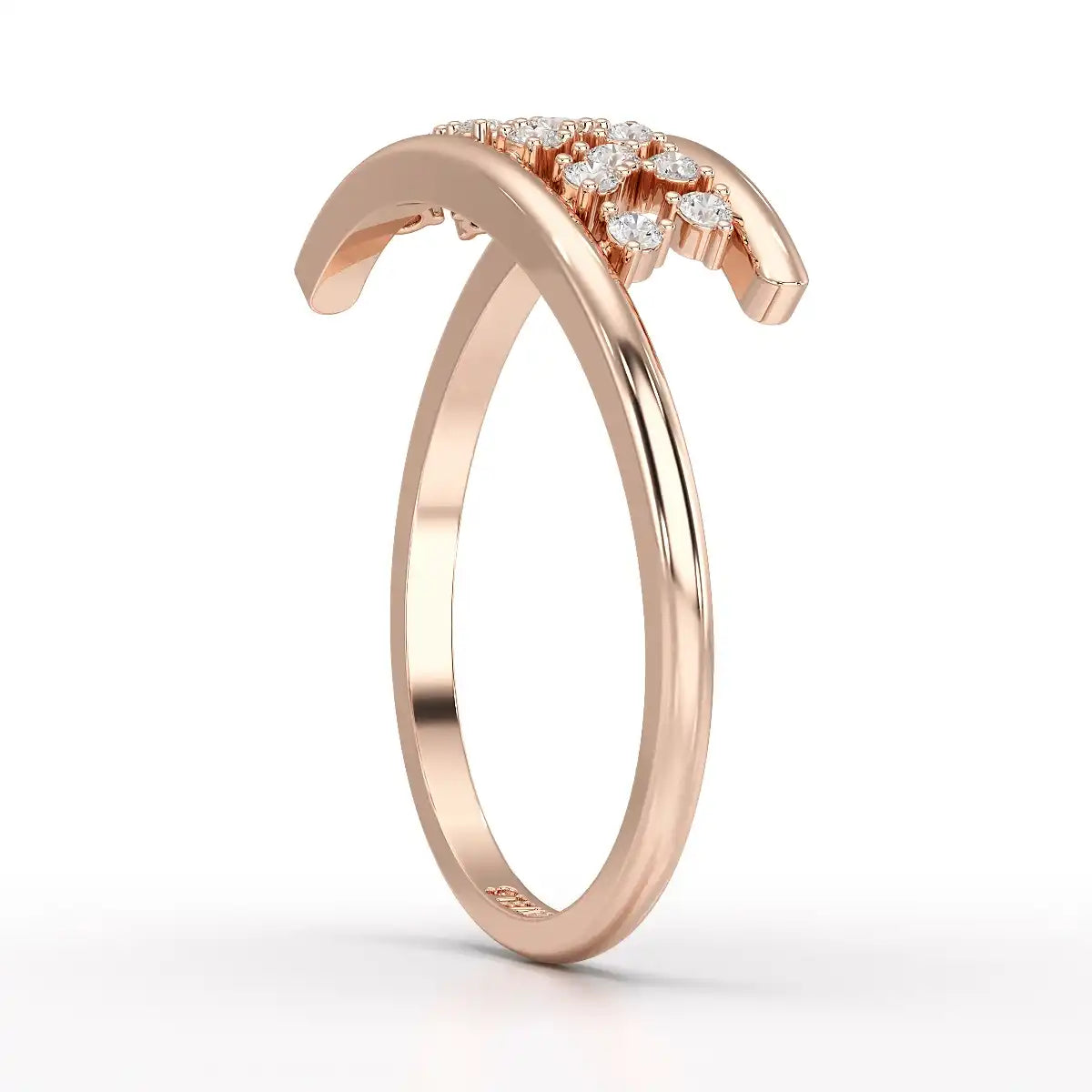 0.10 CT Pipe Pave Lab Diamond Ring with Round Diamonds