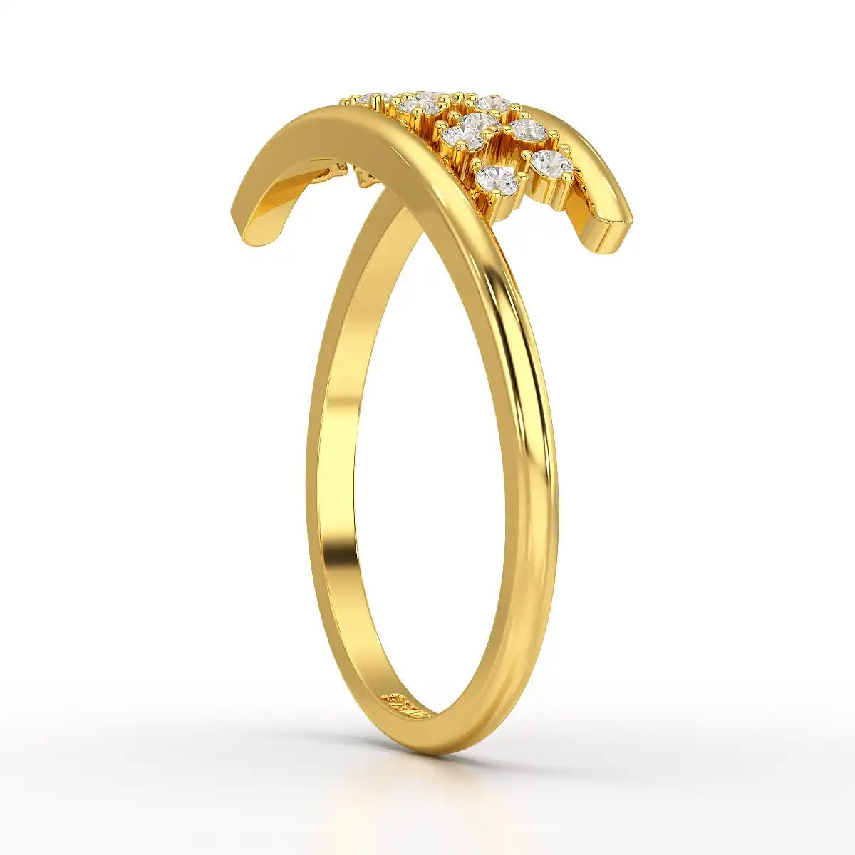 0.10 CT Pipe Pave Lab Diamond Ring with Round Diamonds