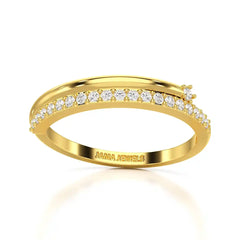 0.20 CT Round Cut Lab Diamond Split Ring