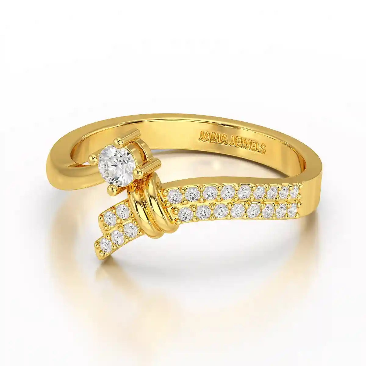 0.20 CT Round Cut Lab Diamond Bypass Ring