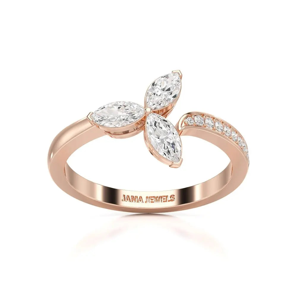 0.50 CT Marquise Cut Diamond Petal Ring Jama Jewels