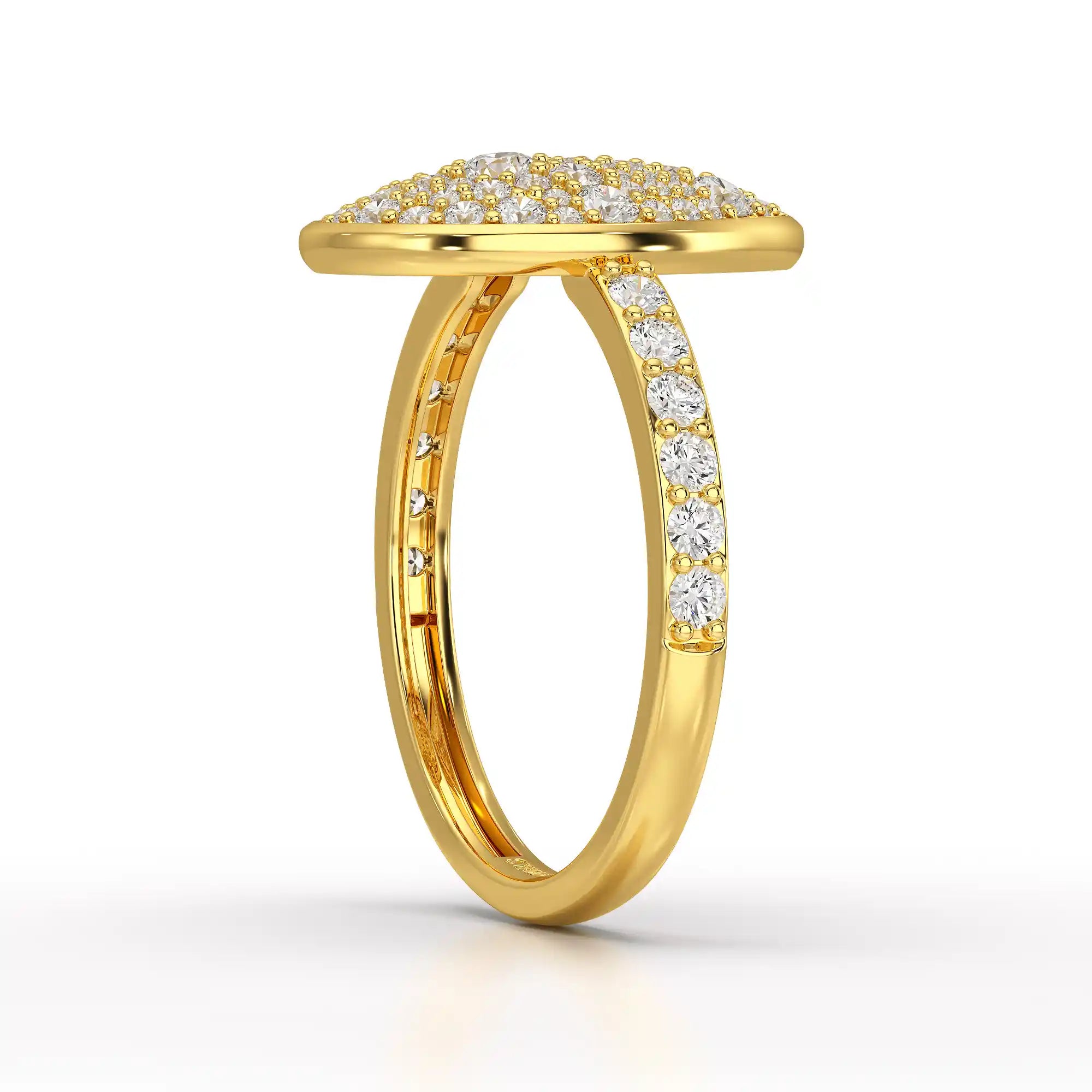 1 CT Pear Shaped Pave Ring with Round Diamonds