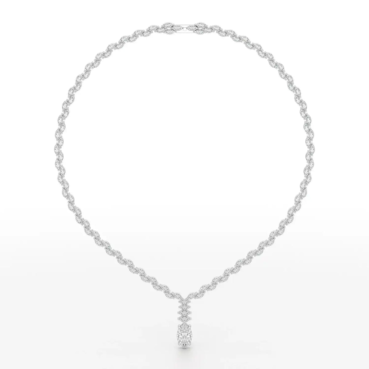19.9 CT Marquise Cut Lab Diamond Necklace