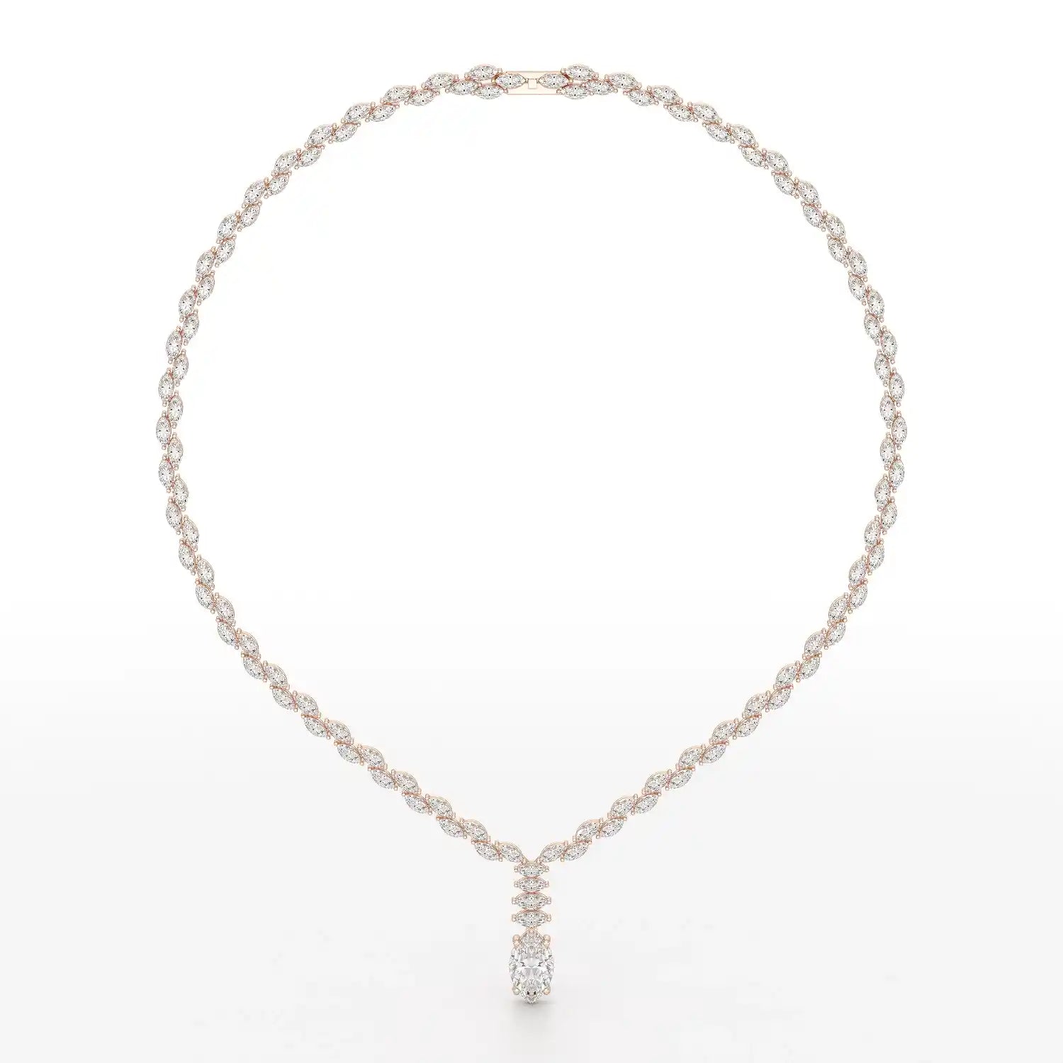 19.9 CT Marquise Cut Lab Diamond Necklace