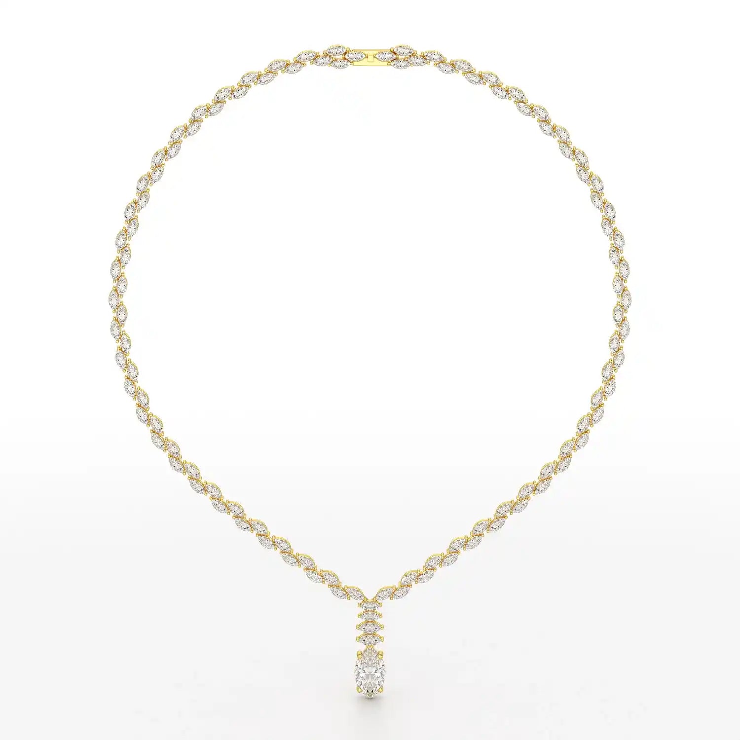 19.9 CT Marquise Cut Lab Diamond Necklace