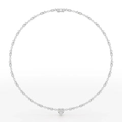 12.54 CT Heart Cut Lab Diamond Tennis Necklace