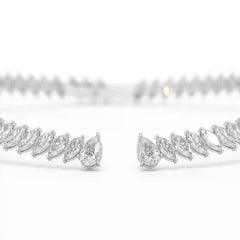 37.17 CT Pear and Marquise Cut Lab Diamond Necklace