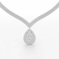 23.5 CT Two Layered Necklace with Round Lab Diamonds