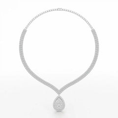 23.5 CT Two Layered Necklace with Round Lab Diamonds
