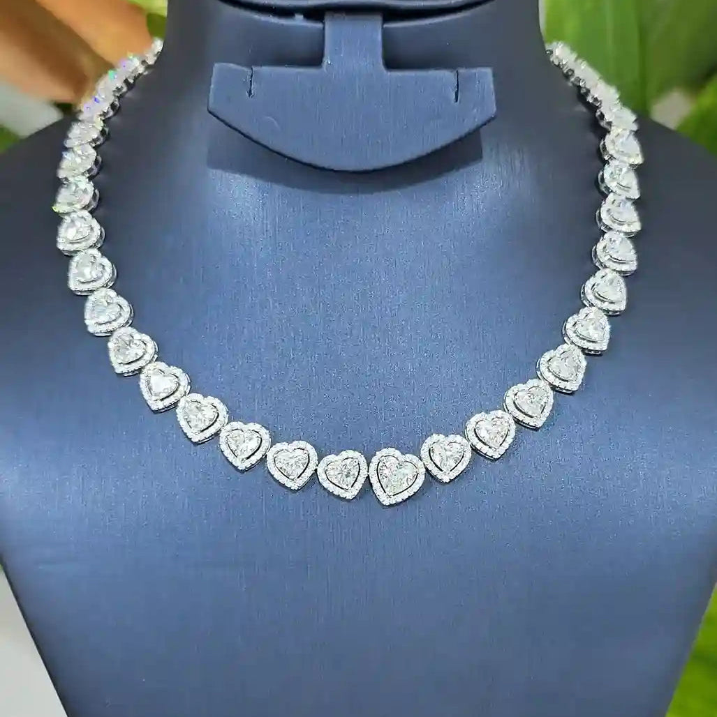 37.35 CT Heart Cut Diamond Necklace (Ready for Delivery)