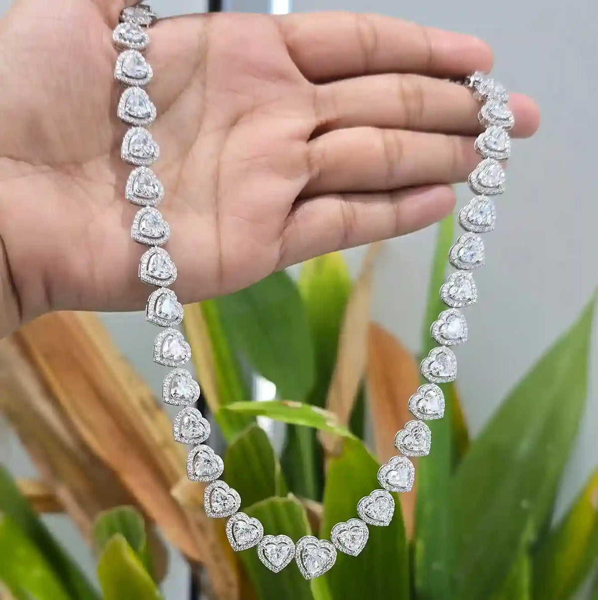 37.35 CT Heart Cut Diamond Necklace (Ready for Delivery)