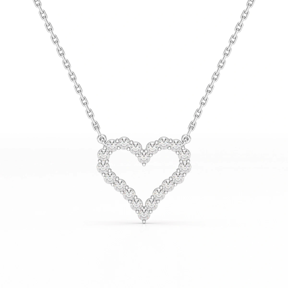 0.78 CT Round Cut Lab Diamond Chain Pendant