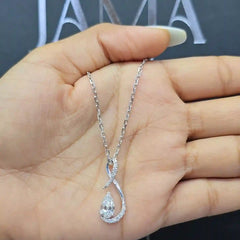 1.21 CT Lab Grown Pear Cut Diamond Chain Pendant (Ready for Delivery)